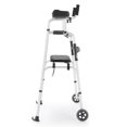 thumbnail image 2 of Elderly Rehabilitation Walker 330lbs 2 Modes Soft Seat 5 Inch Wear Resistant Wheels One Click Fold H Shaped Stable Design, 2 of 12