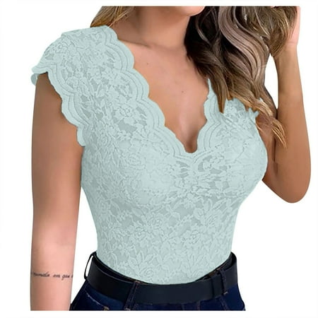 

Lingerie for Women V-Neck White Lace Top Nightwear