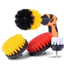 4 Piece Drill Brush Kit, Stiff Bristle Power Scrubber for Tile, Grout, Bathroom and Pool Cleaning
