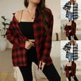 thumbnail image 6 of Xuniizn Flannel Shirt Womens Plaid Button Down Long Sleeve Shirts for Women Collared Fall Business Casual Blouses Lightweight Work Tops, 6 of 6