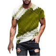 thumbnail image 2 of Fnnxeal Mens Big and Tall 3D Digital Print Gradient Crewneck Short Sleeve T-Shirt Moisture Wicking Stretch Fit Army Green,Size XL, 2 of 4