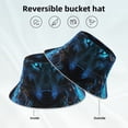 thumbnail image 3 of Vsdgher Cool Blue Light Wolf Print Bucket Hat for Men&Women Bucket Hat Reversible Summer Double-Side-Wear Travel Gardening, Beach, Camping, Hiking, Fishing Cap, 3 of 5
