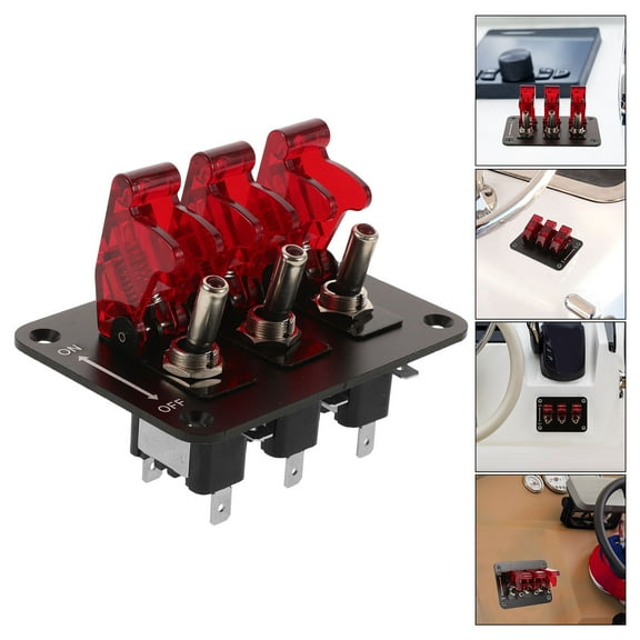 PTOOTP Red 12V Lighted PTO Switch with LED Lights for Boat Replacement and Marine Use