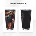 thumbnail image 3 of KLL Cool Tiger Print 40oz Stainless Steel Insulated Car Cup with Spillproof Lid - Keep Your Drink Hot or Cold on the Go-Straw Two-piece Set, 3 of 8