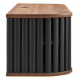 thumbnail image 3 of Pemberly Row Wall-Mounted Wood TV Stand for TVs up to 70" in Walnut/Black, 3 of 10