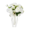 thumbnail image 4 of Ramo de boda, ramo de rosas blancas, ramo de flores artificiales, ramo de dama de honor para suministros de fiesta de despedida de soltera, decoración, 4 of 9