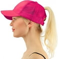 thumbnail image 1 of LAICAIW Ponytail Baseball Cap Messy High Bun Adjustable Mesh Trucker Sun Hat for Women, 1 of 3