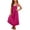 00-Hot Pink355, variant on WOYY Girls Sleeveless Pinafore Dress Casual Loose Pocket Long Overall Dress, Black, Sizes 5-14