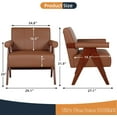 thumbnail image 2 of Coewske Modern Comfy Accent Chair Faux Leather Comfy Leisure Arm Chair w/ Wood Frame Home Office Brown, 2 of 8