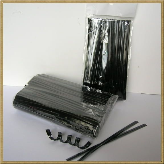 1000pcs 4" BLACK metallic twist ties foil twist ties