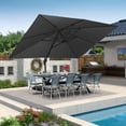 thumbnail image 1 of PURPLE LEAF Parasol Rectangulaire Déporté 10x13 Pi, Grand Parasol Suspendu en Aluminium avec Rotation à 360°, Réglable, pour Jardin et Piscine, Gris, 1 of 8