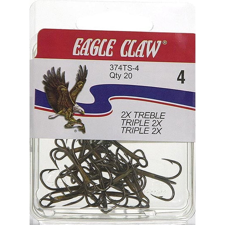 Eagle Claw Treble Fishing Hooks Size 4, 20-Pack photo 2