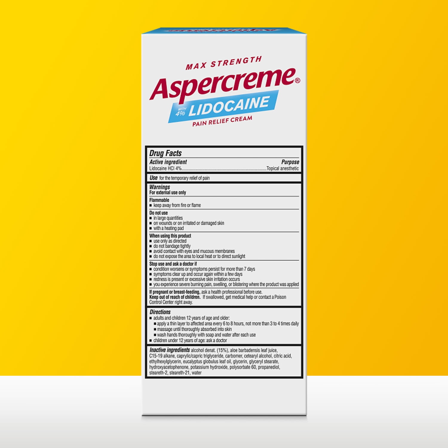 (2 pack) Aspercreme with 4% Lidocaine Cream, Eucalyptus, 3 oz.