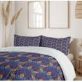 thumbnail image 6 of Ambesonne Mandala Duvet Cover Sets, Vibrant Floral Ornate, 2-King, Orange Pale Blue Purple, 6 of 7
