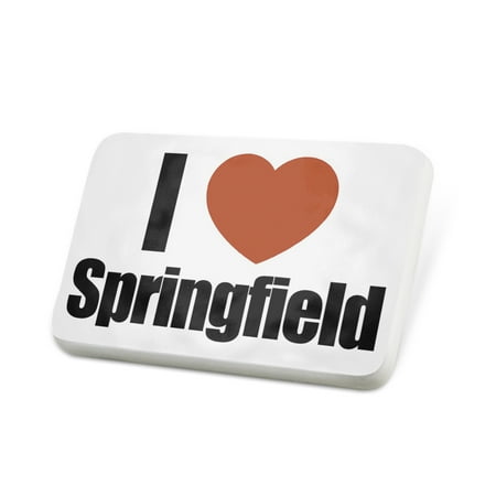 Porcelein Pin I Love Springfield region: Illinois, United States Lapel Badge – NEONBLOND