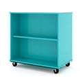 thumbnail image 4 of Tot Mate Open Double Sided 2 Tier Mobile Toy Shelf, Classroom Furniture, Teal, 36"W x 23"D x 36"H, 4 of 5
