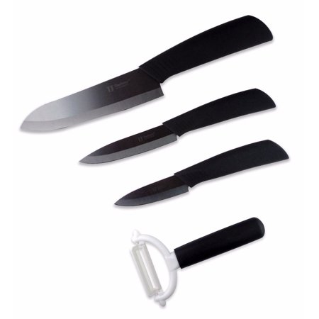 Tim Home 4 Pieces Black Ceramic Cutlery Kitchen Knife Set With