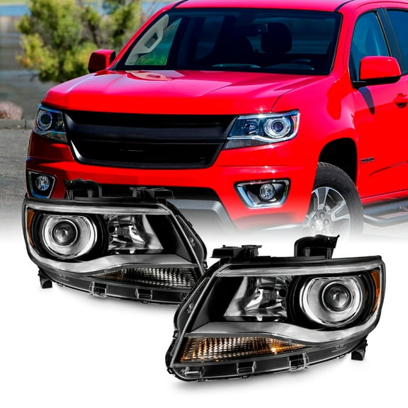 AKKON - Fit 2015 2016 2017 2018 2019 2020 2021 2022 Chevy Colorado Projector Headlight w/Halogen Type Factory Style Passenger Driver Side