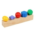 thumbnail image 2 of Juego de 5 Tuercas Y Tornillos de Madera para Insertar Bloques, Tornillos de Aprendizaje Temprano con Base de Apriete para Niños en Edad Preescolar, S, 2 of 9