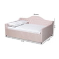 thumbnail image 7 of Baxton Studio Perry Light Pink Velvet Button Tufted Queen Size Daybed, 7 of 7