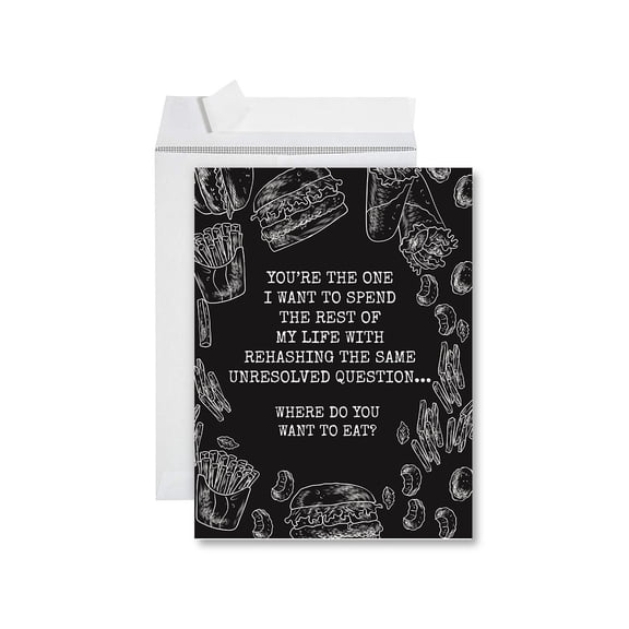 Koyal Wholesale Funny Valentine's Day Jumbo Card With Envelope, Where Do You Want To Eat? Greeting Card 1-Pk