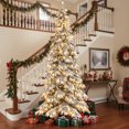 thumbnail image 4 of Gymax 9 FT Artificial Christmas Tree w/Quick Power Connectors1223 Flocked Branch Tips White, 4 of 10