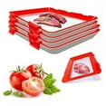 thumbnail image 5 of Hariumiu 2Pcs Food Tray Stackable Design Food Preservation Tray with Stretch Cover Dishwasher Safe Crisper Tray, 5 of 7