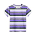 thumbnail image 4 of CYRBOKO Boys Summer Shirts, Casual Basketball Striped Short Sleeve Sports Top Purple Size 9-10 T, 4 of 4