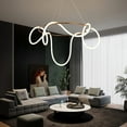thumbnail image 4 of Line Art Strip Pendant Light Aluminum Chandelier LED Pendant Line Light Gold 60*30CM, 4 of 12