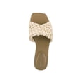 thumbnail image 3 of MARC FISHER Womens Beige Woven Padded Moral Square Toe Slip On Slide Sandals Shoes 5 M, 3 of 4