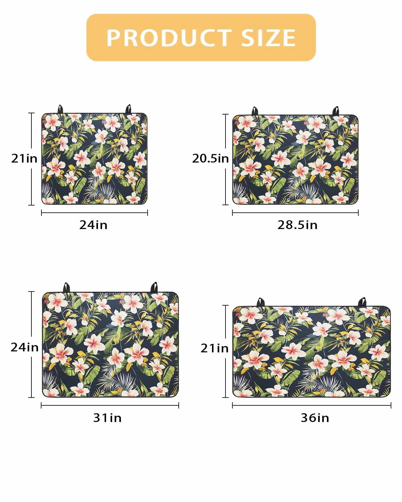 nqOlkjepod Large Induction Cooktop Protector Mat 24"x21", Summer Flowers Stove Top Covers for Electric Stove, Farmhouse Botanical Tropical Plant Leaves Stove Burner Cover Mats, Glass Top Stove Cover