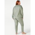 thumbnail image 3 of Joyspun Women's Velour Top and Sleep Pants Pajama Set, 2-Piece, Sizes S to 3X, 3 of 3