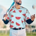 thumbnail image 5 of KLL Watermelon for Men's Baseball Shirts,Short Sleeve Casual Shirts Button Down Shirt for Men Beach Summer Wedding Shirt-X-Large, 5 of 7