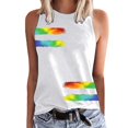 thumbnail image 2 of Tittly Vest for Women Tank Tops Tank Tops For Women Crew Neck Sleeveless Tie Dye Shirt Casual Summer Solid Color Vest Tops for Women Womens Tops White XL, 2 of 4