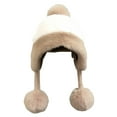 thumbnail image 4 of Women's Autumn Winter Knit Hat, Plush Crochet Slouchy Beanie, Large Head Size Fisherman Cap, Warm Wool Blend Cold Weather Hat, Oversized Slouch Cap, Unisex Design - White, 4 of 4