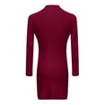 thumbnail image 7 of Lindreshi Formal Dresses for Women Women Fashion Solid Color Long Sleeve Half High Neck Hip Slim Sweater Dress, 7 of 7