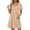 Khaki, variant on AherBiu Summer Dresses for Women Casual Loose Fitting V Neck Short Sleeve Tshirt Tunic Dress with Pockets