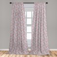 thumbnail image 5 of Ambesonne Leaves Curtains, Tree of Life Branches, Pair of 28"x63", Grey Pink Dark Coral, 5 of 5