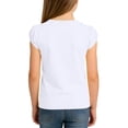 thumbnail image 5 of PWPSG Girls Back to School Shirts Kids Crewneck Tees Lightweight Summer Casual Shirts Solid Short Sleeve Tops for School & Daily Wear White 14-15 Years, 5 of 9