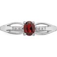 thumbnail image 5 of Sterling Silver Rhod-Plated Diamond Garnet Ring (Size 6) Made In Thailand qr7064jan-6, 5 of 5