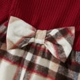 thumbnail image 4 of PatPat Family Matching Solid Ribbed Spliced Plaid Belted Dresses and Long-sleeve Button Up Shirts, 4 of 6