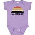 thumbnail image 3 of Inktastic Madison Wisconsin Skyline Retro Sunset Boys or Girls Baby Bodysuit, 3 of 5