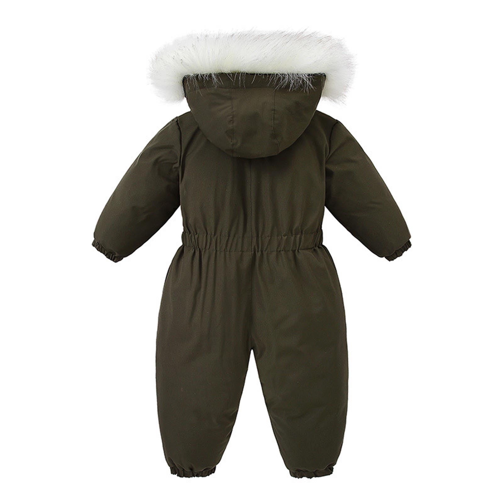 Hicidod Baby Puffer Snowsuit Onesie Thicken Warm Winter Ski Suits Windproof Waterproof Hooded Jumpsuit for Toddler Boys Girls