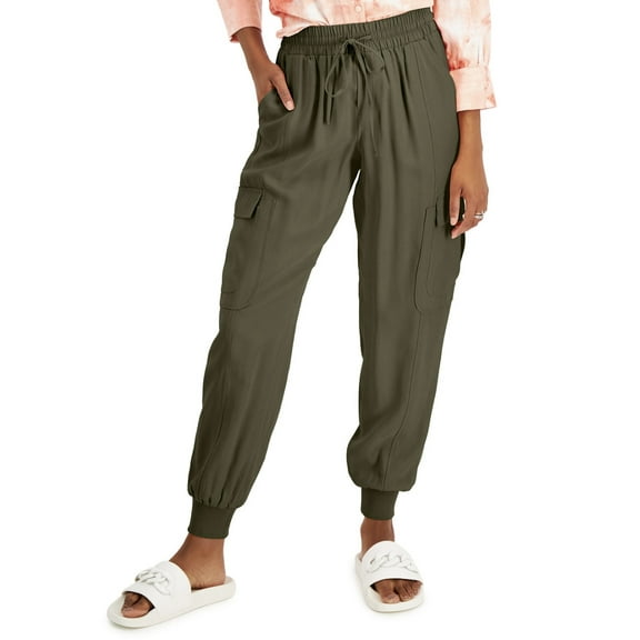 INC International Concepts Womens Utility Jogger Pants Burnt Olive M
