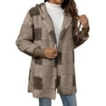 thumbnail image 3 of TrdSipl Women's Plaid Sherpa Fleece Jacket Fall Casual Warm Up Cardigan Long Open Front Trendy Fuzzy Coat Outerwear with Pockets, 3 of 6