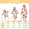 thumbnail image 3 of Dailycode Wearable Blanket Hoodie Oversized Sherpa Flannel Blankets with Pocket for 3-14 Year Old Cartoon Strawberry, 3 of 7