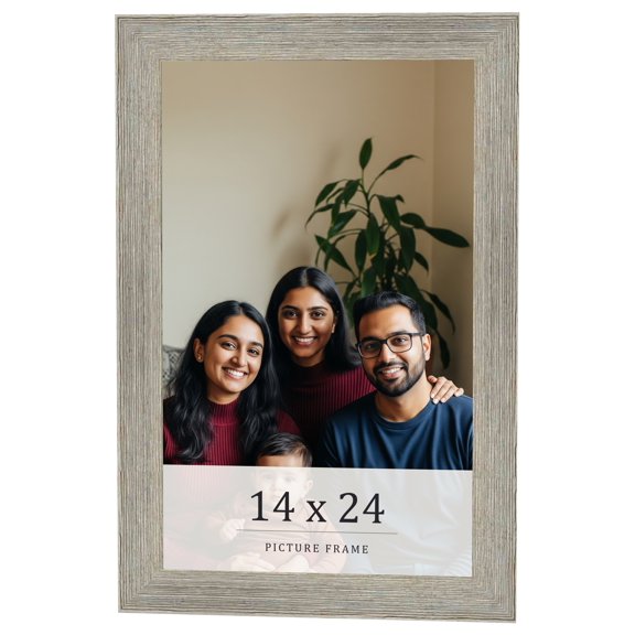 14x24 Frame Grey Real Wood Picture Frame Width 1.5 Inches | Interior Frame Depth 0.5 Inches | Barn