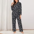 thumbnail image 2 of Saiise Dog Paw Print Women Soft Pajama Sets,Long Sleeve Sleepwear Button Up 2-Piece Pjs Lounge Sets-, 2 of 7