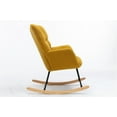 thumbnail image 2 of Rocking Chair, Mid Century Teddy Fabric Tufted Upholstered Accent Chair with Solid Wood Base & Metal Frame, Comfy High Back Single Sofa Chair for Living Room, Bedroom, Balcony, Yellow, 2 of 7