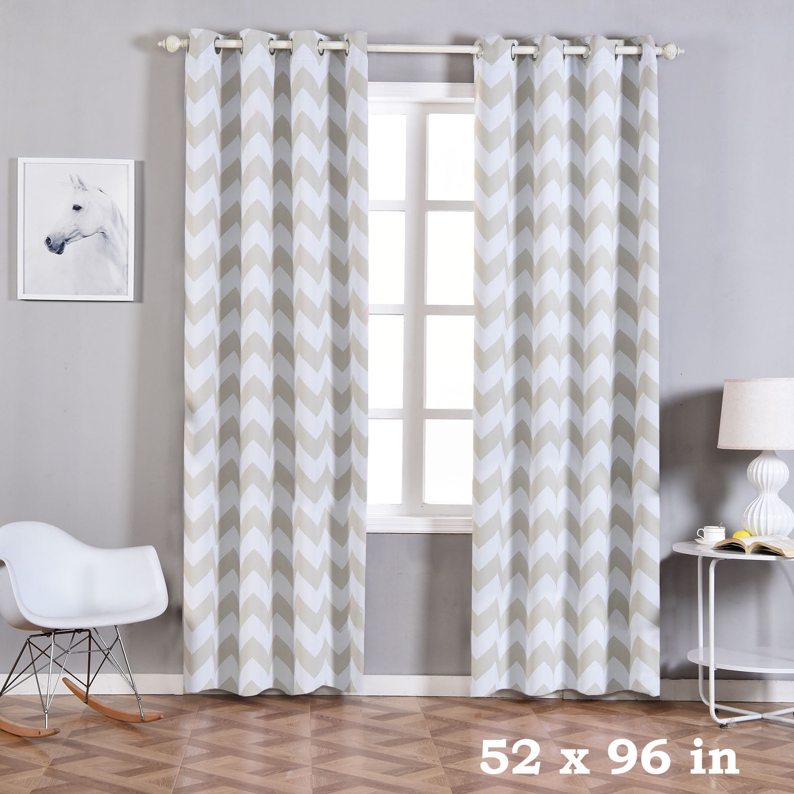 Balsacircle 52 X 96 Inch Chevron Curtains Drapes Panels With